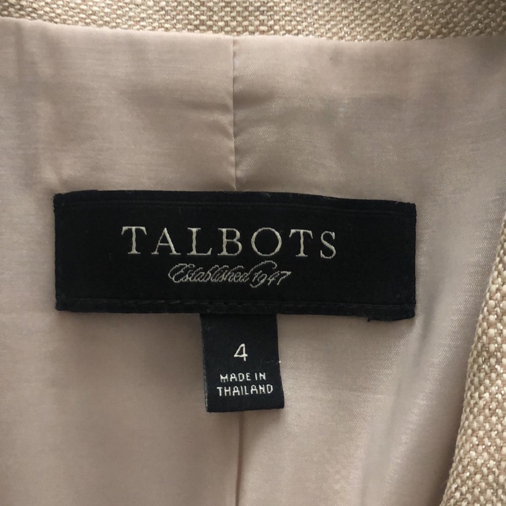 TALBOTS Women’s beige/gold metallic blazer - Picture 7 of 8